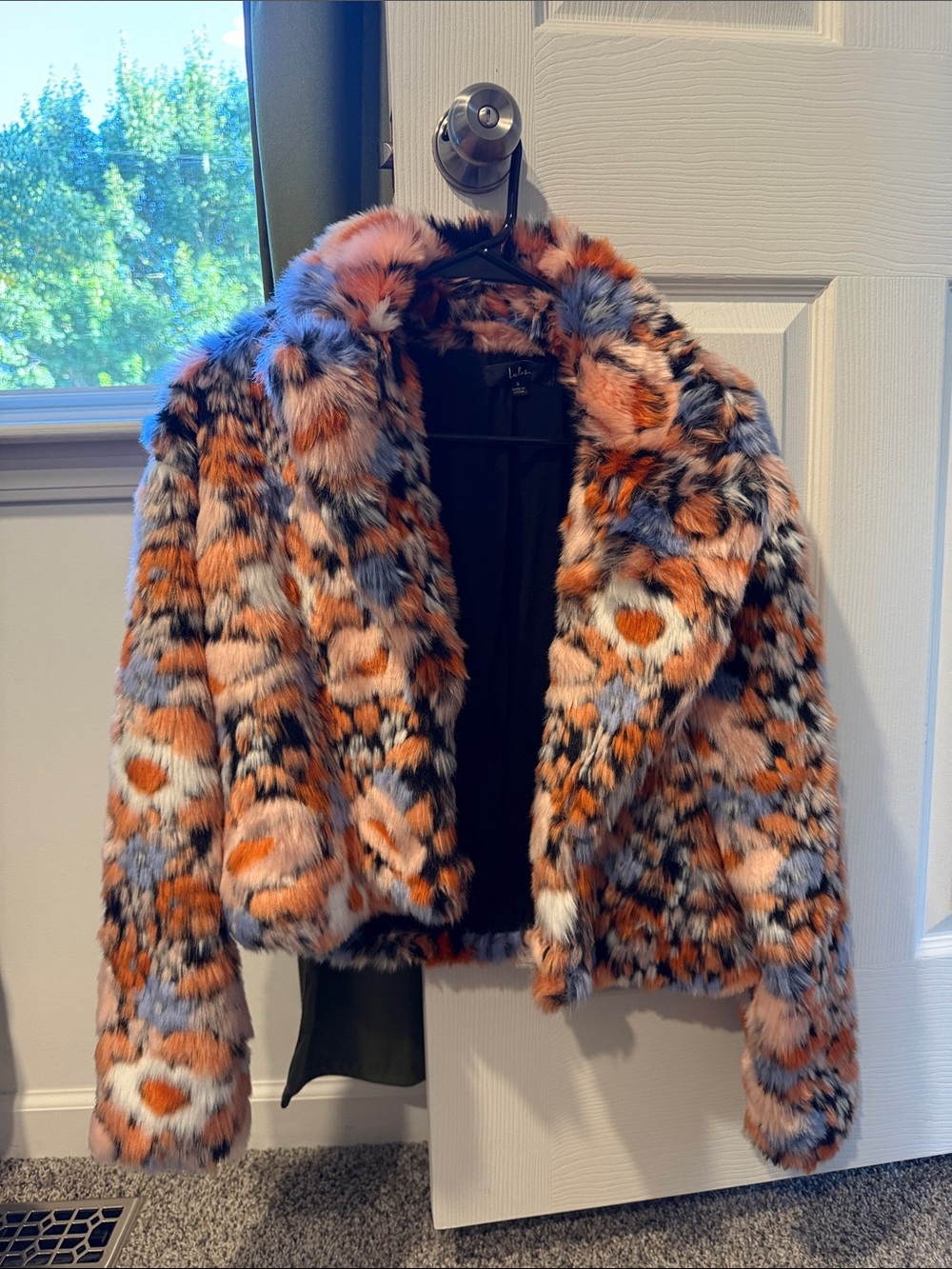 Lulu's Multicolor Faux-Fur Print Teddy Jacket